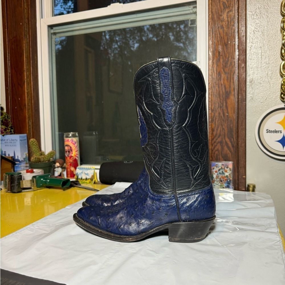 Vintage Blue & Black Black Jack Cowboy Boots Sz 7 EE